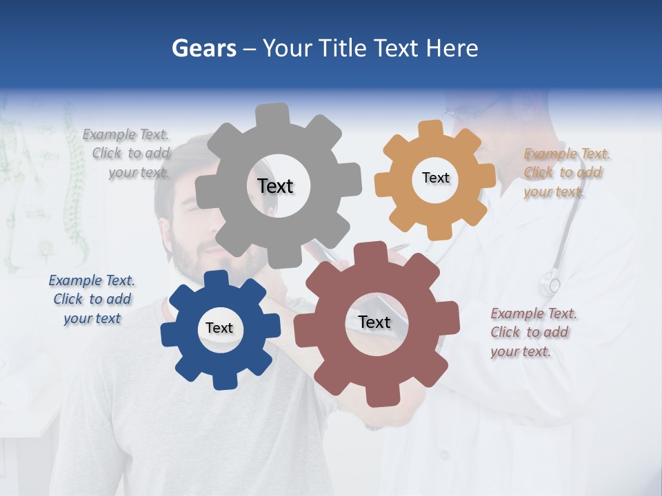 A Man With A Neck Brace Being Examined By A Doctor PowerPoint Template