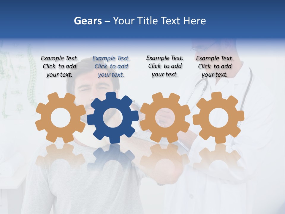 A Man With A Neck Brace Being Examined By A Doctor PowerPoint Template