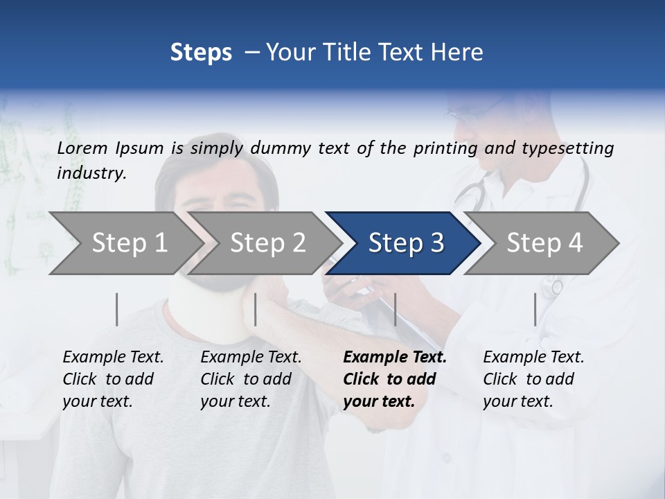 A Man With A Neck Brace Being Examined By A Doctor PowerPoint Template