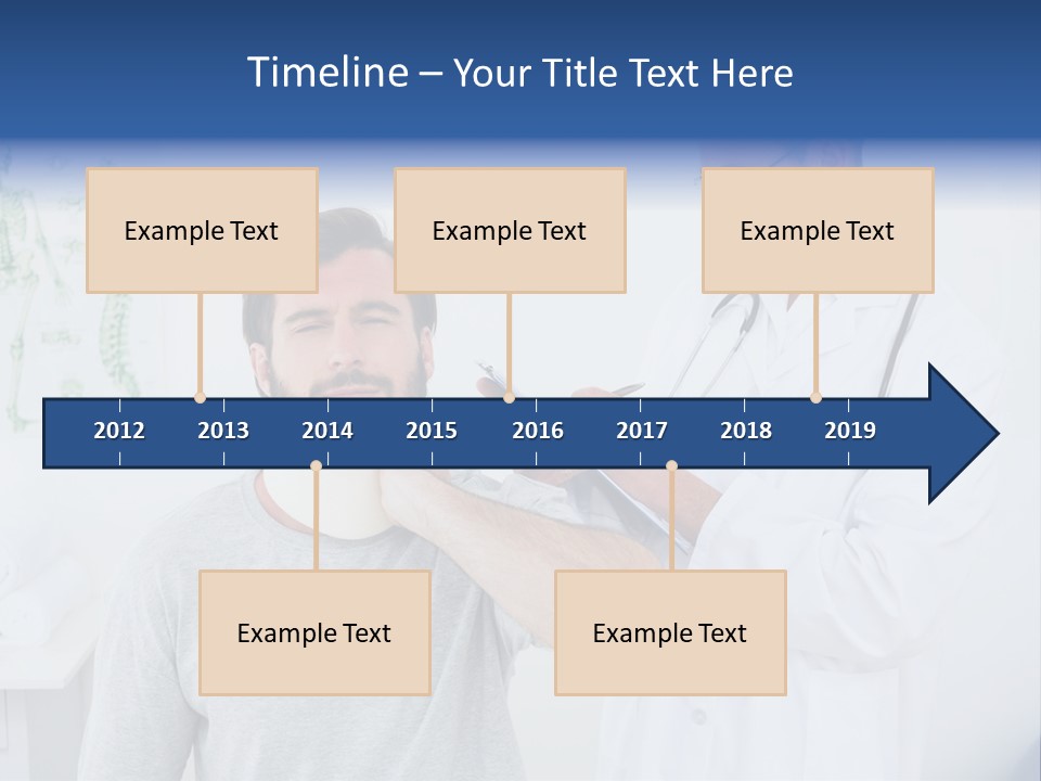 A Man With A Neck Brace Being Examined By A Doctor PowerPoint Template
