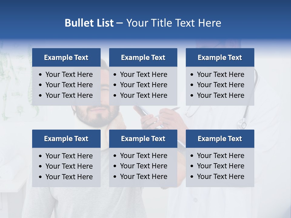 A Man With A Neck Brace Being Examined By A Doctor PowerPoint Template