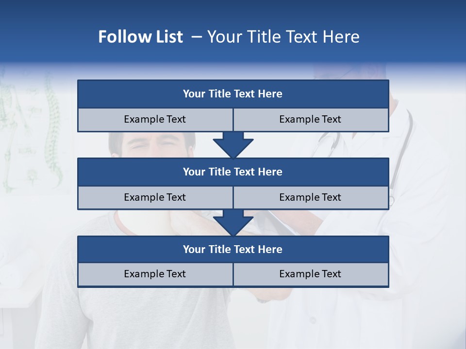 A Man With A Neck Brace Being Examined By A Doctor PowerPoint Template