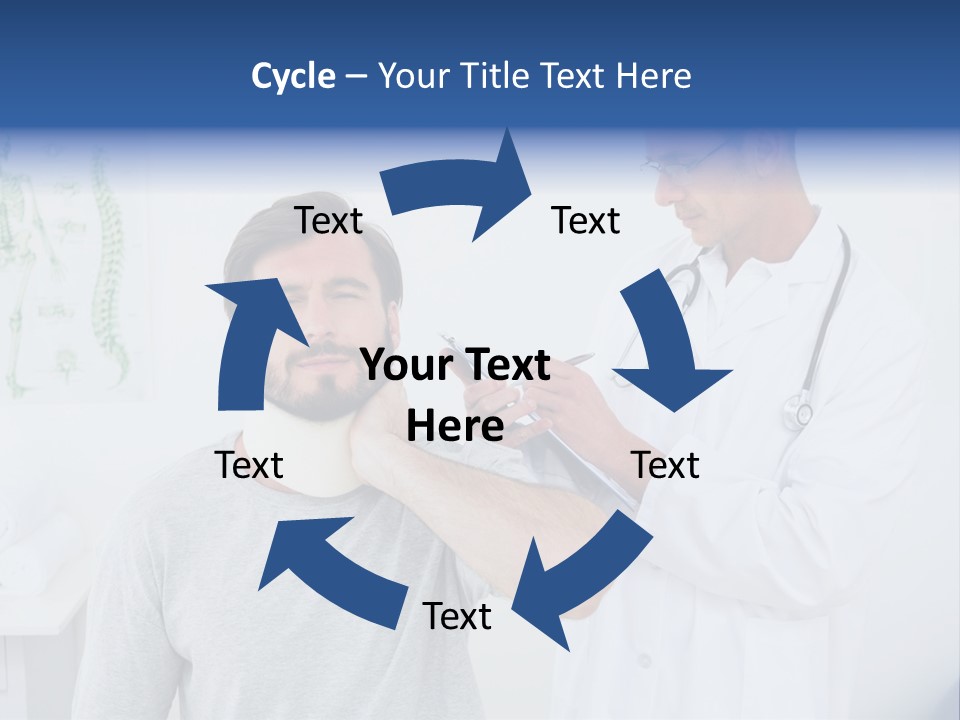 A Man With A Neck Brace Being Examined By A Doctor PowerPoint Template