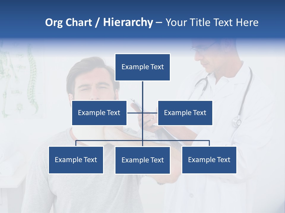 A Man With A Neck Brace Being Examined By A Doctor PowerPoint Template