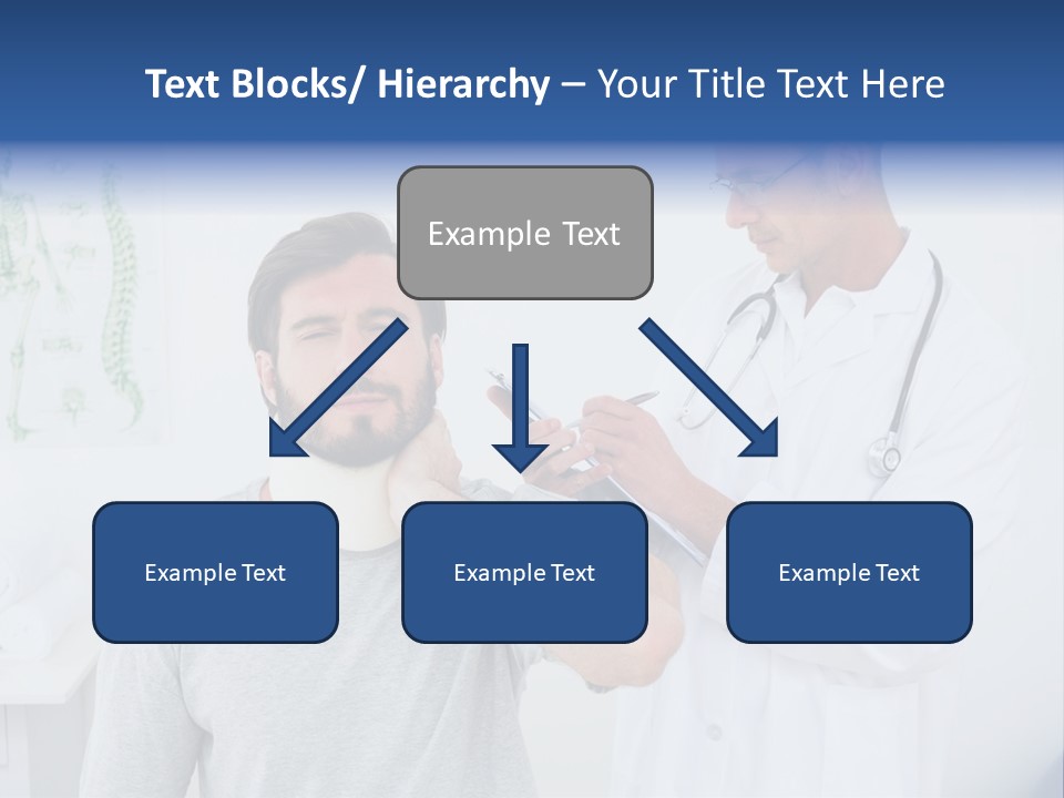 A Man With A Neck Brace Being Examined By A Doctor PowerPoint Template