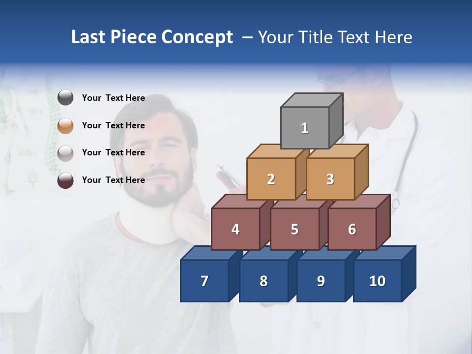 A Man With A Neck Brace Being Examined By A Doctor PowerPoint Template