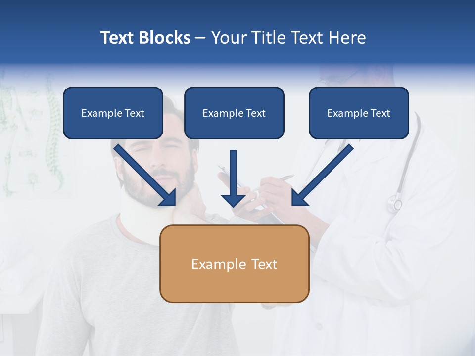 A Man With A Neck Brace Being Examined By A Doctor PowerPoint Template