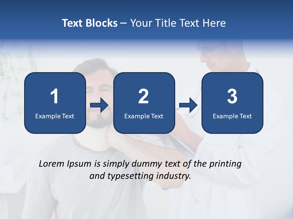 A Man With A Neck Brace Being Examined By A Doctor PowerPoint Template