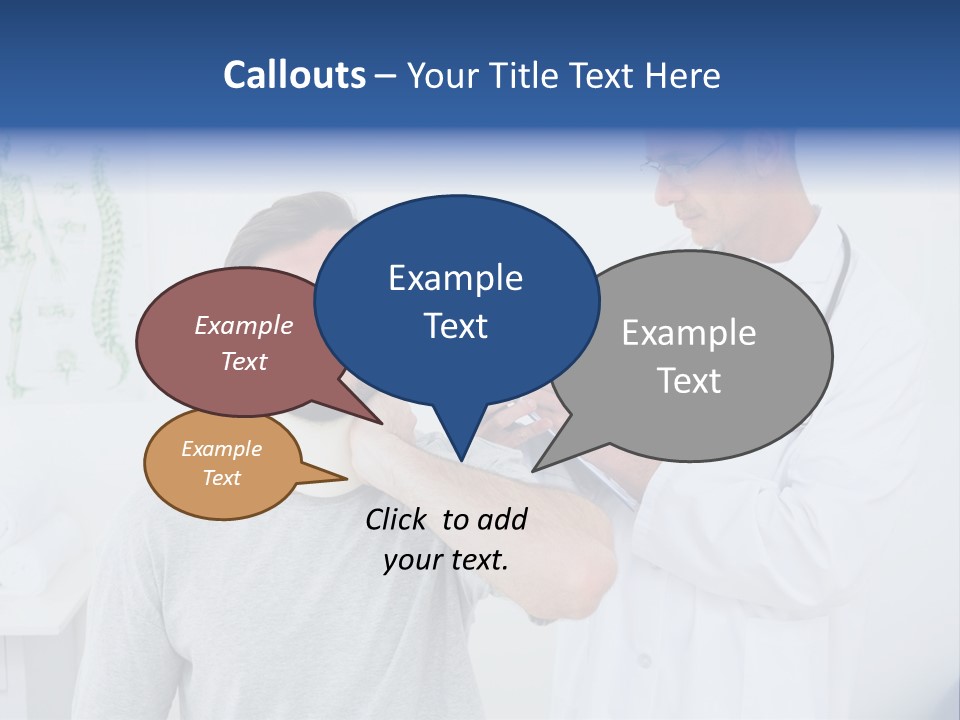 A Man With A Neck Brace Being Examined By A Doctor PowerPoint Template