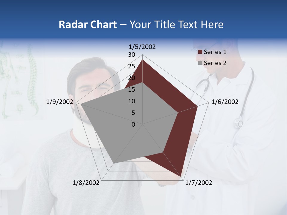 A Man With A Neck Brace Being Examined By A Doctor PowerPoint Template