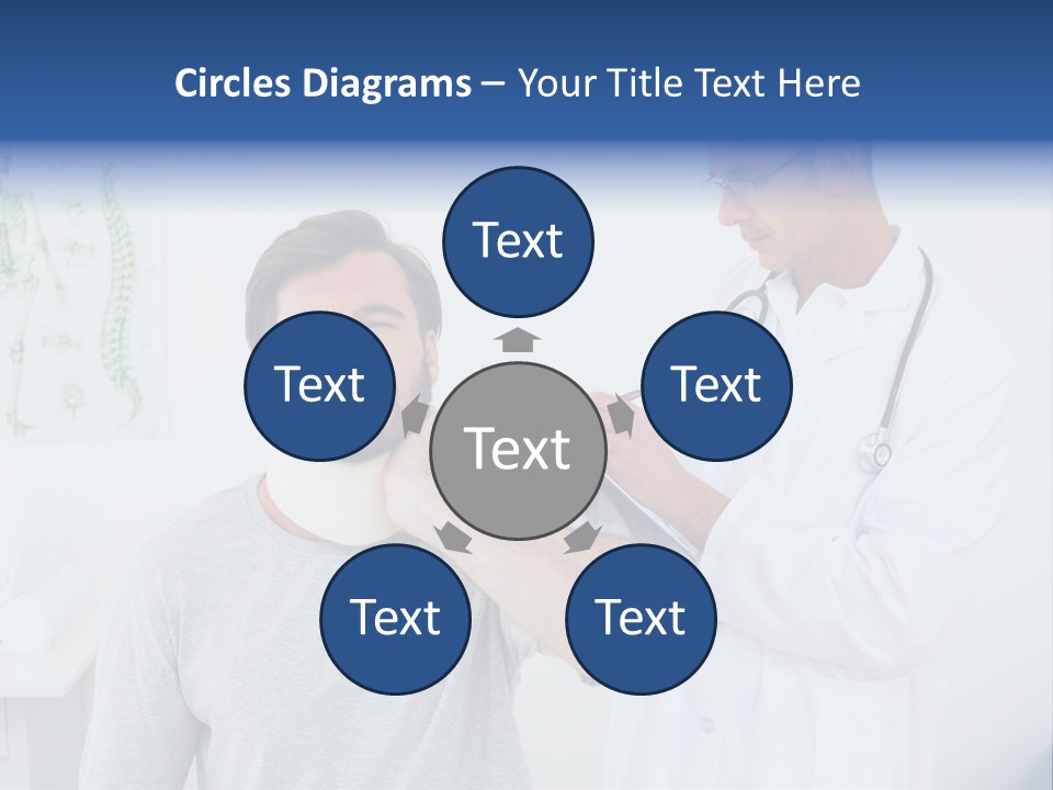 A Man With A Neck Brace Being Examined By A Doctor PowerPoint Template