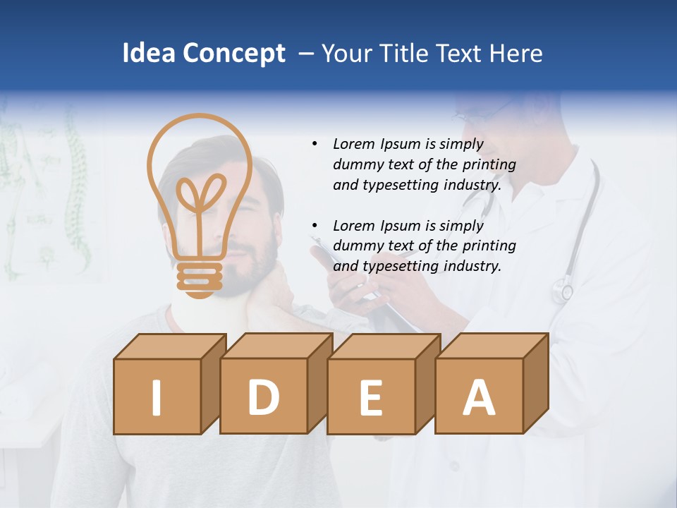 A Man With A Neck Brace Being Examined By A Doctor PowerPoint Template