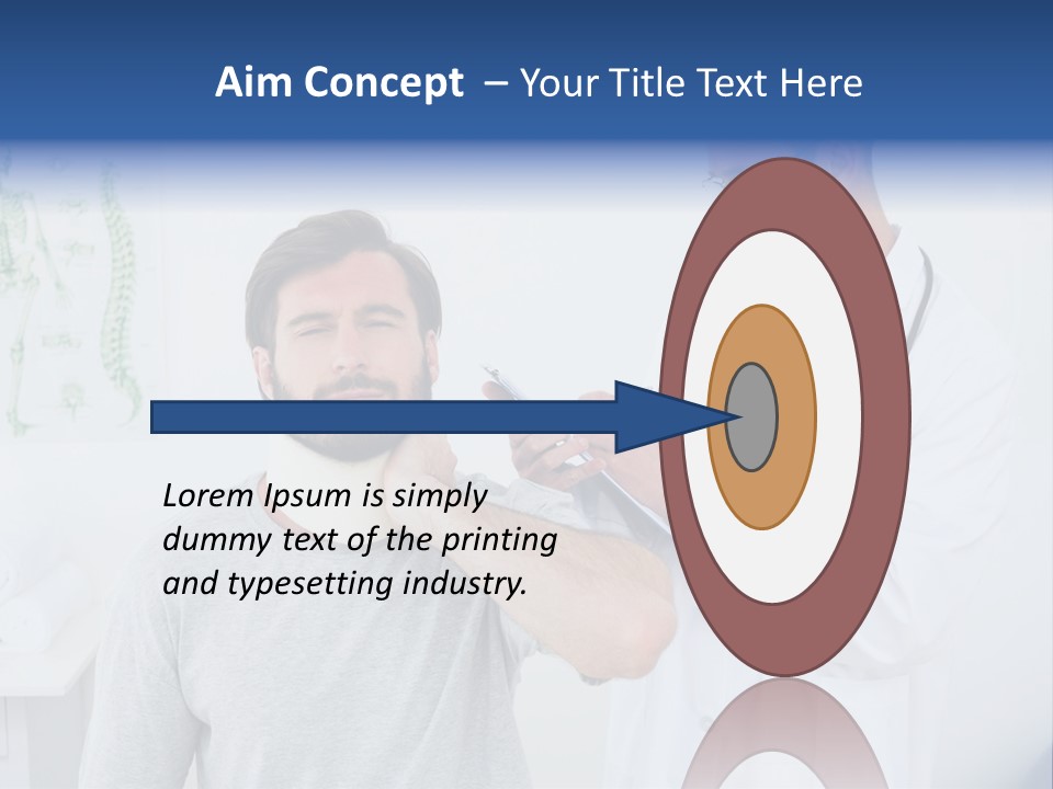 A Man With A Neck Brace Being Examined By A Doctor PowerPoint Template