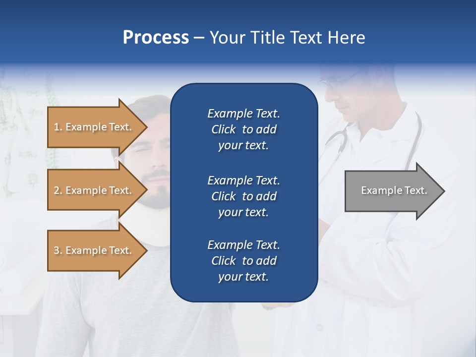 A Man With A Neck Brace Being Examined By A Doctor PowerPoint Template