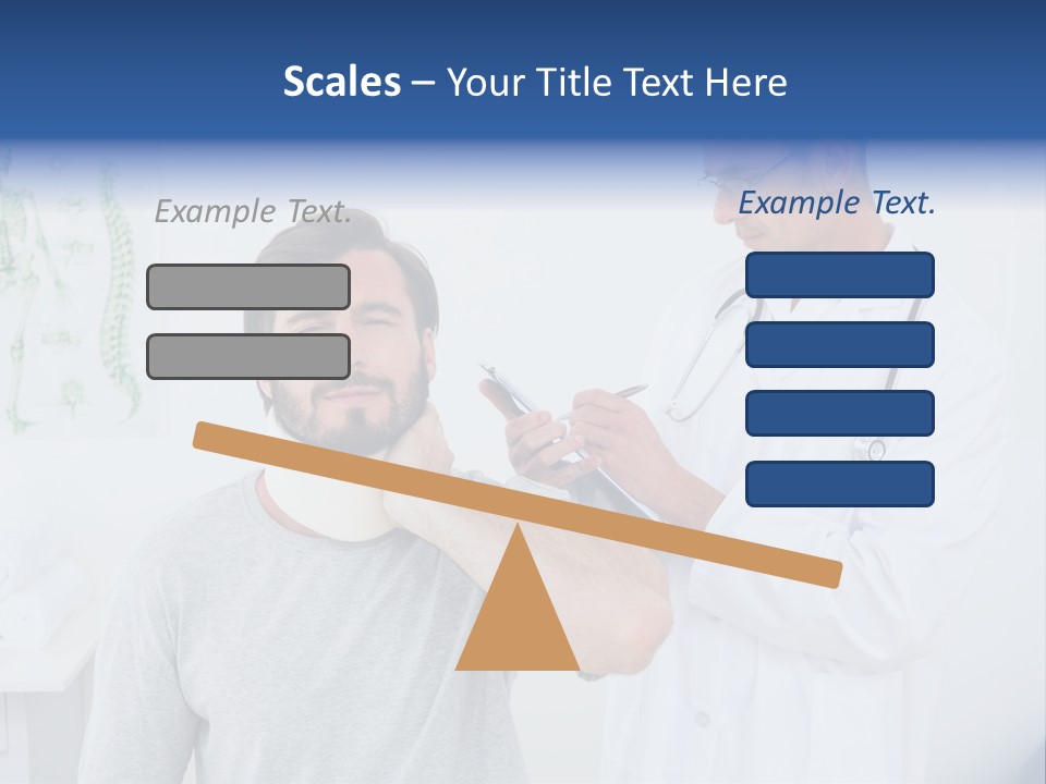 A Man With A Neck Brace Being Examined By A Doctor PowerPoint Template