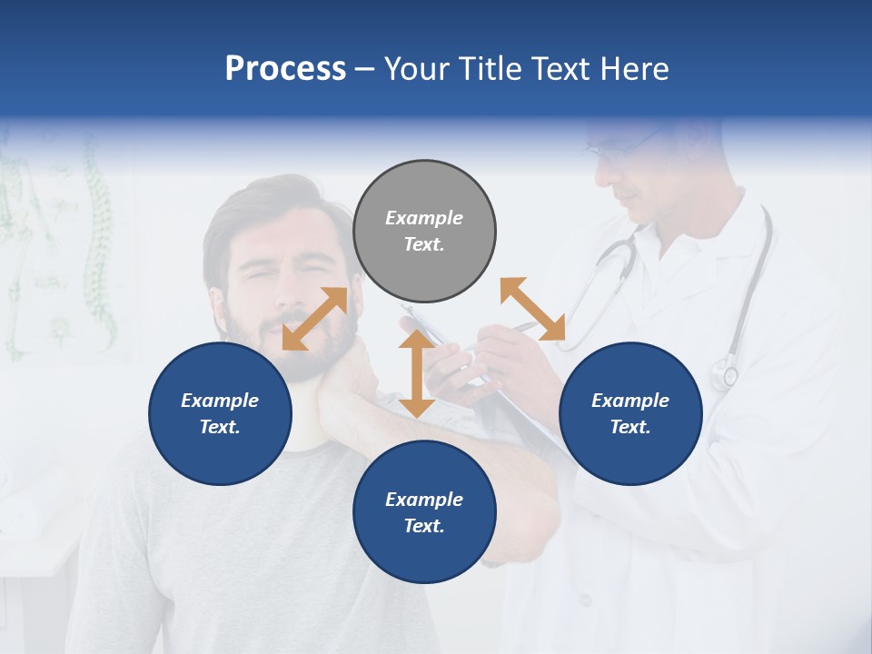 A Man With A Neck Brace Being Examined By A Doctor PowerPoint Template