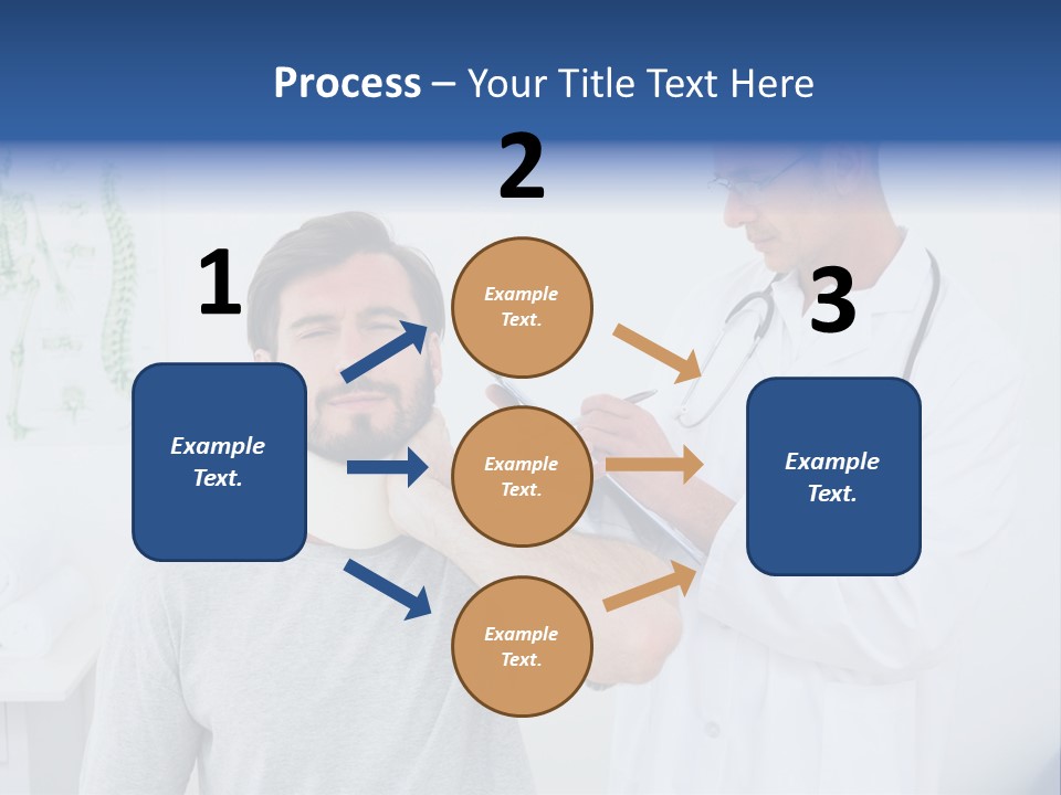 A Man With A Neck Brace Being Examined By A Doctor PowerPoint Template
