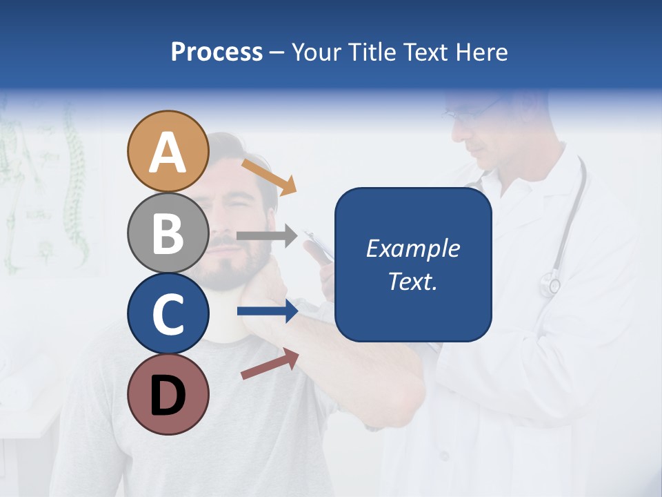 A Man With A Neck Brace Being Examined By A Doctor PowerPoint Template