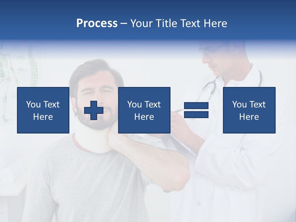 A Man With A Neck Brace Being Examined By A Doctor PowerPoint Template