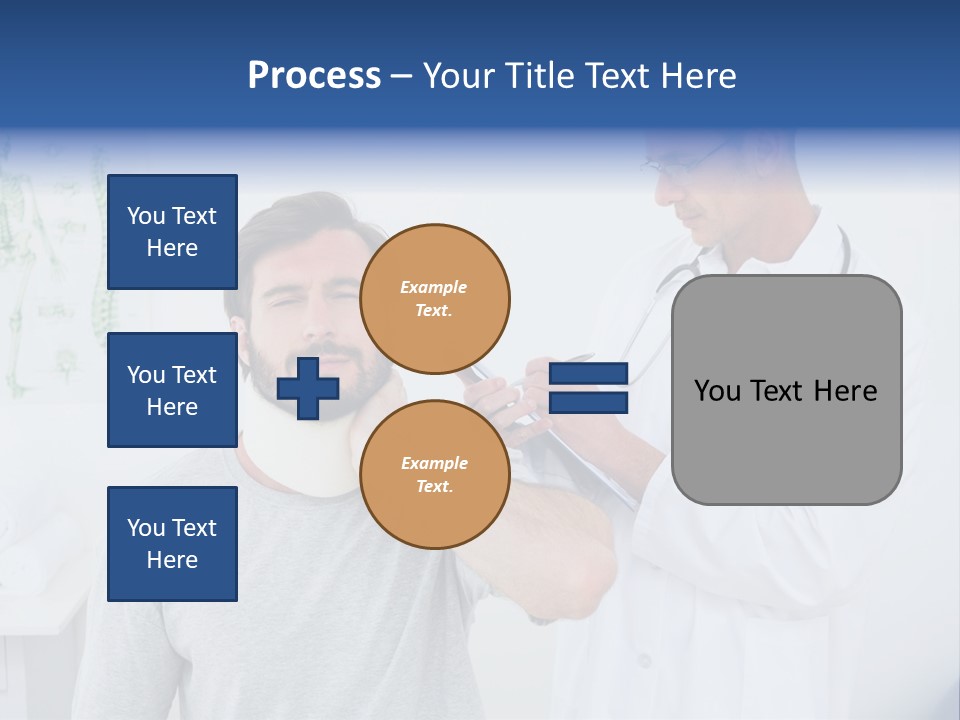 A Man With A Neck Brace Being Examined By A Doctor PowerPoint Template