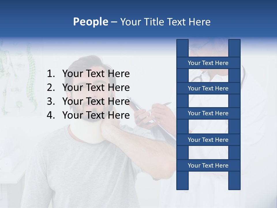A Man With A Neck Brace Being Examined By A Doctor PowerPoint Template