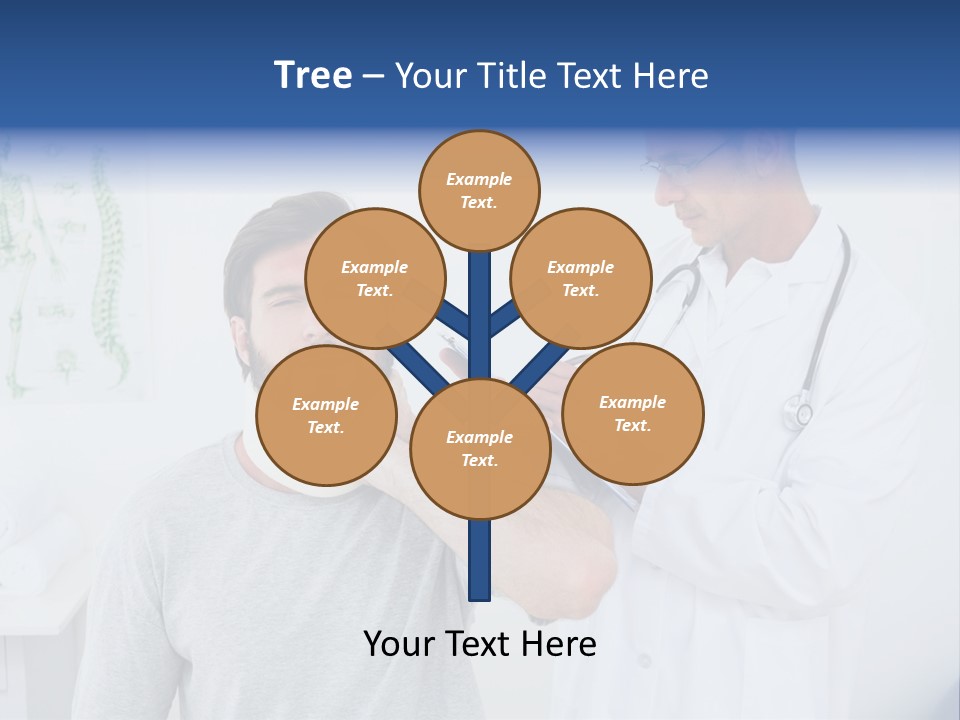 A Man With A Neck Brace Being Examined By A Doctor PowerPoint Template