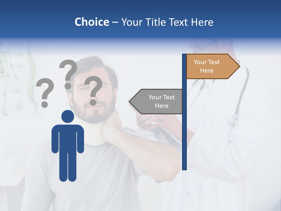 A Man With A Neck Brace Being Examined By A Doctor PowerPoint Template