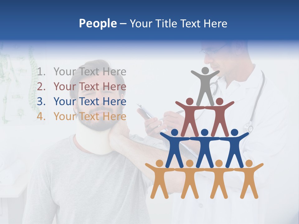 A Man With A Neck Brace Being Examined By A Doctor PowerPoint Template