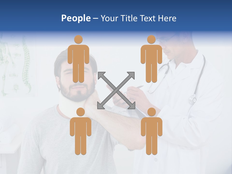 A Man With A Neck Brace Being Examined By A Doctor PowerPoint Template
