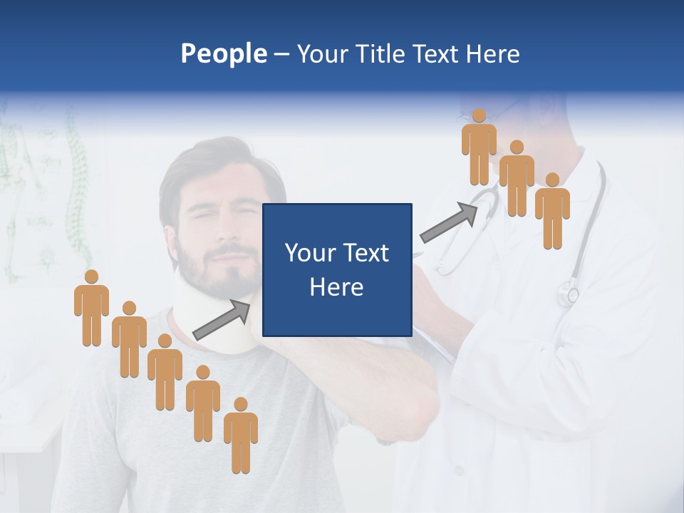 A Man With A Neck Brace Being Examined By A Doctor PowerPoint Template