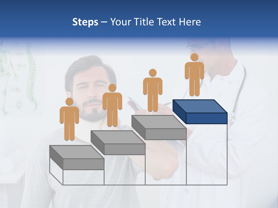 A Man With A Neck Brace Being Examined By A Doctor PowerPoint Template