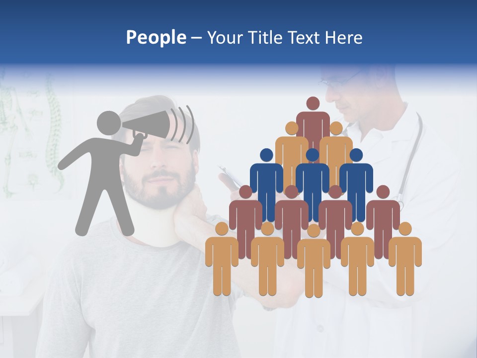 A Man With A Neck Brace Being Examined By A Doctor PowerPoint Template