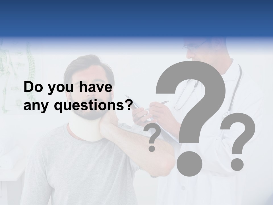 A Man With A Neck Brace Being Examined By A Doctor PowerPoint Template