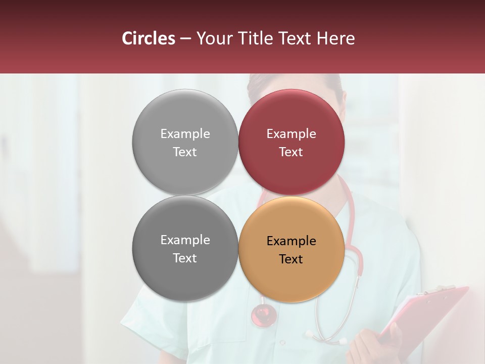 A Woman In Scrubs Is Holding A Clipboard PowerPoint Template