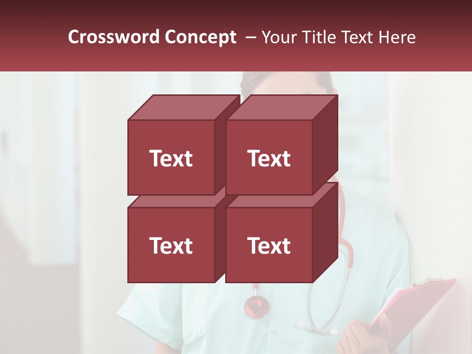 A Woman In Scrubs Is Holding A Clipboard PowerPoint Template