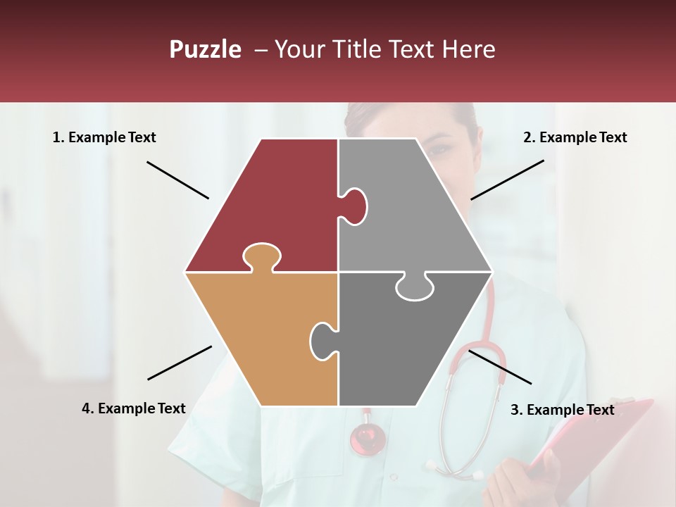 A Woman In Scrubs Is Holding A Clipboard PowerPoint Template