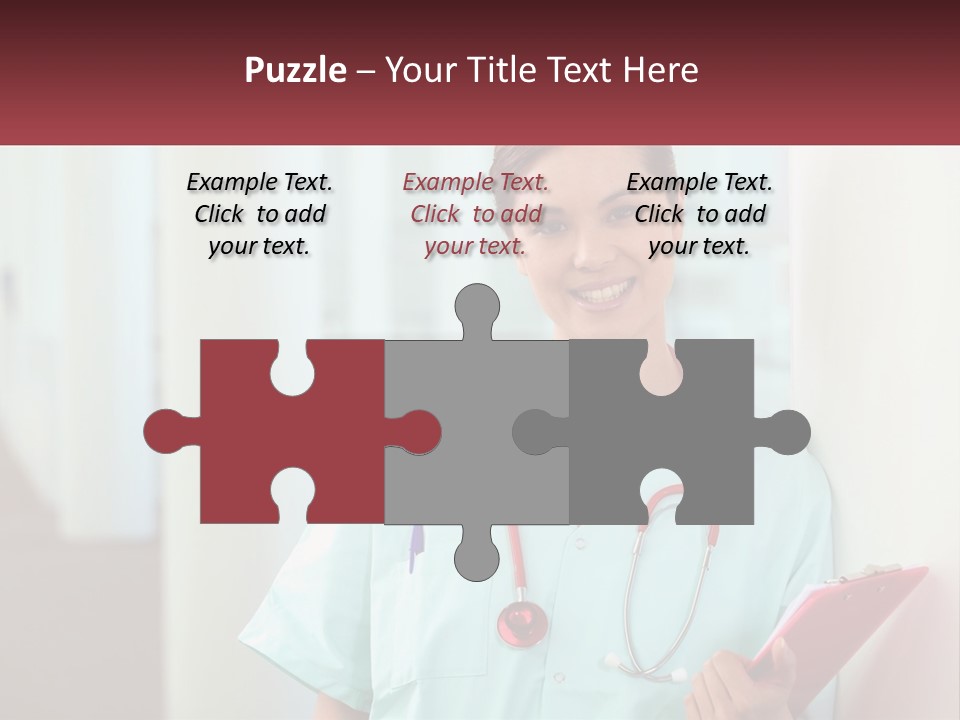 A Woman In Scrubs Is Holding A Clipboard PowerPoint Template