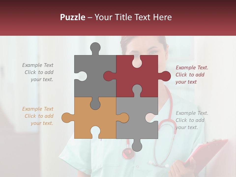A Woman In Scrubs Is Holding A Clipboard PowerPoint Template
