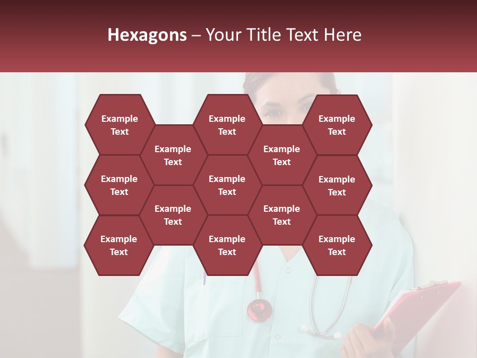 A Woman In Scrubs Is Holding A Clipboard PowerPoint Template