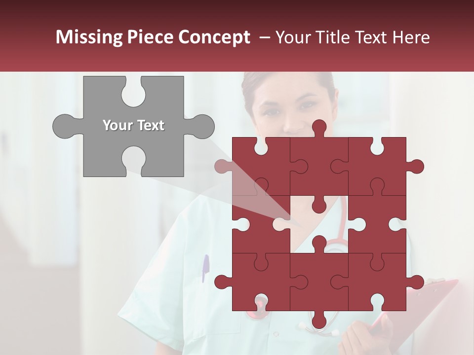 A Woman In Scrubs Is Holding A Clipboard PowerPoint Template