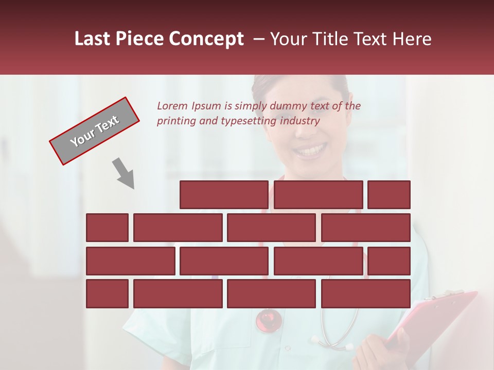 A Woman In Scrubs Is Holding A Clipboard PowerPoint Template