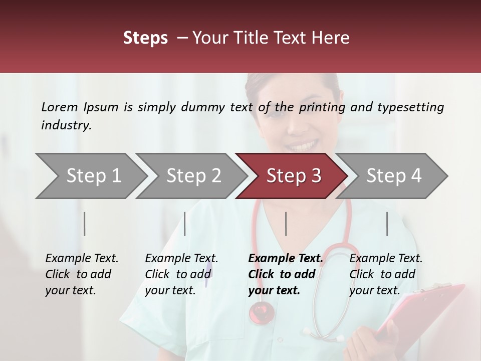 A Woman In Scrubs Is Holding A Clipboard PowerPoint Template