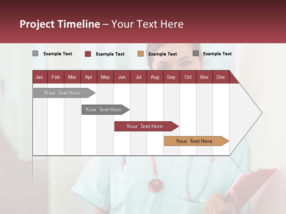 A Woman In Scrubs Is Holding A Clipboard PowerPoint Template