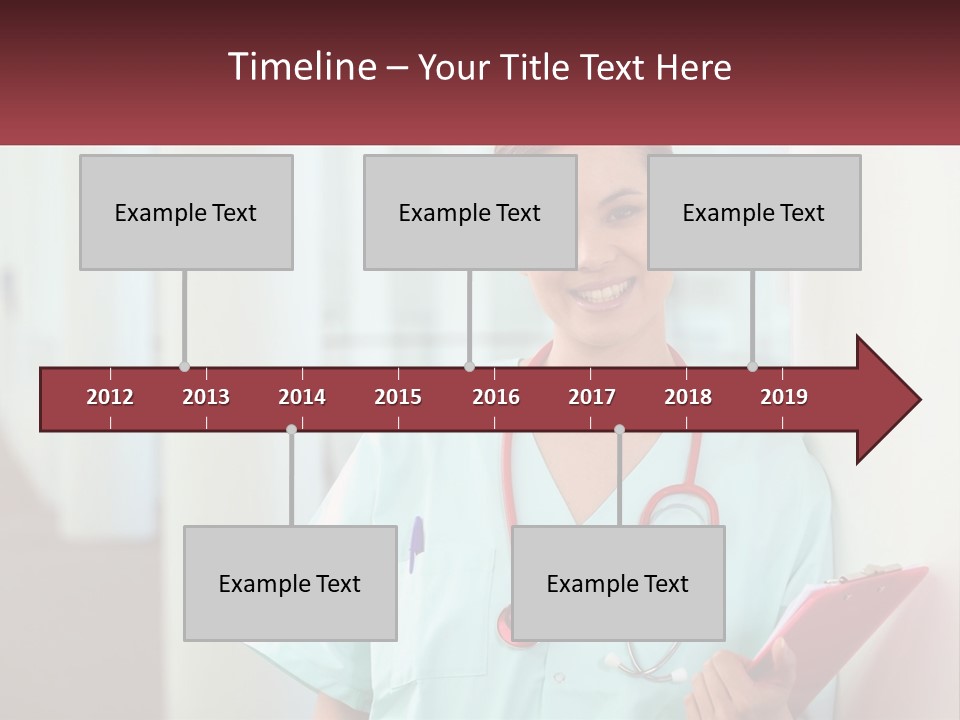 A Woman In Scrubs Is Holding A Clipboard PowerPoint Template