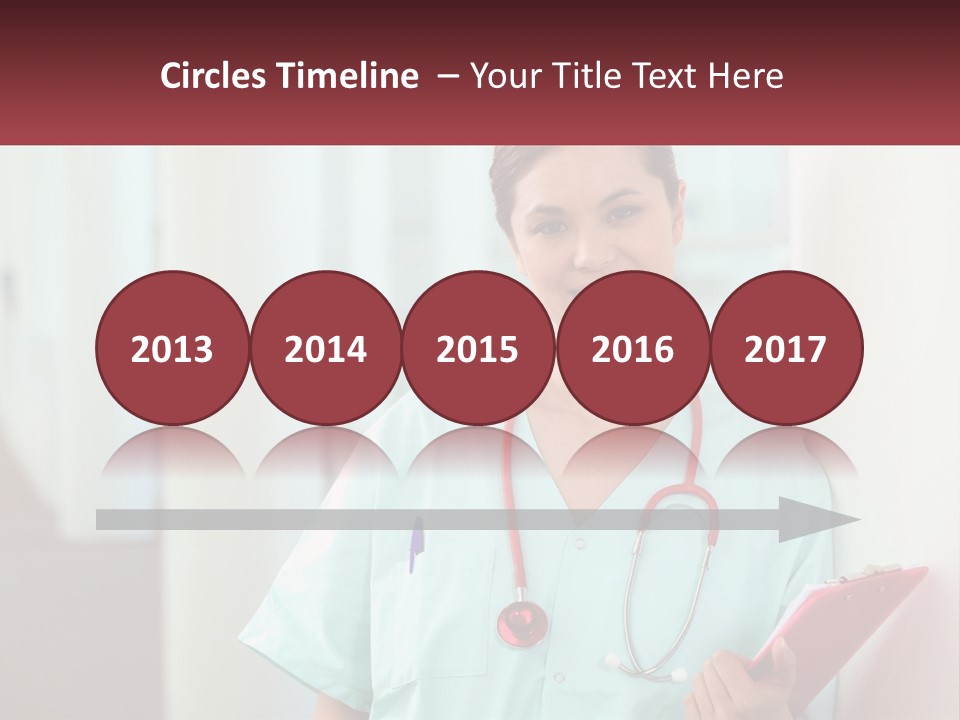 A Woman In Scrubs Is Holding A Clipboard PowerPoint Template