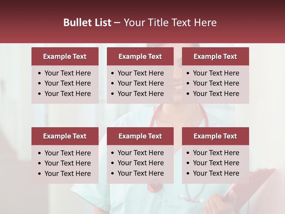 A Woman In Scrubs Is Holding A Clipboard PowerPoint Template