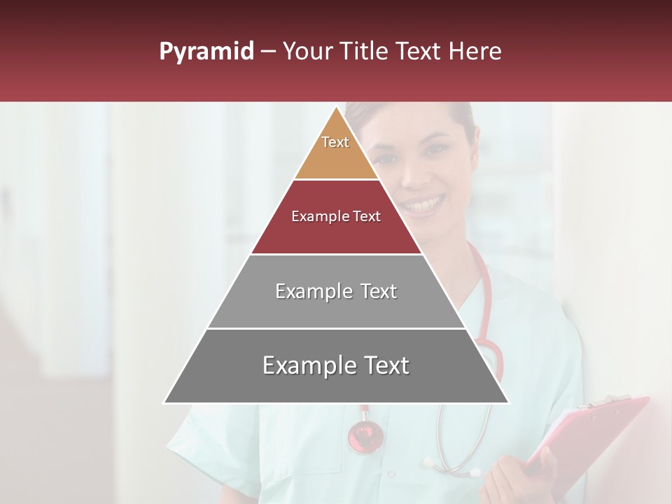 A Woman In Scrubs Is Holding A Clipboard PowerPoint Template