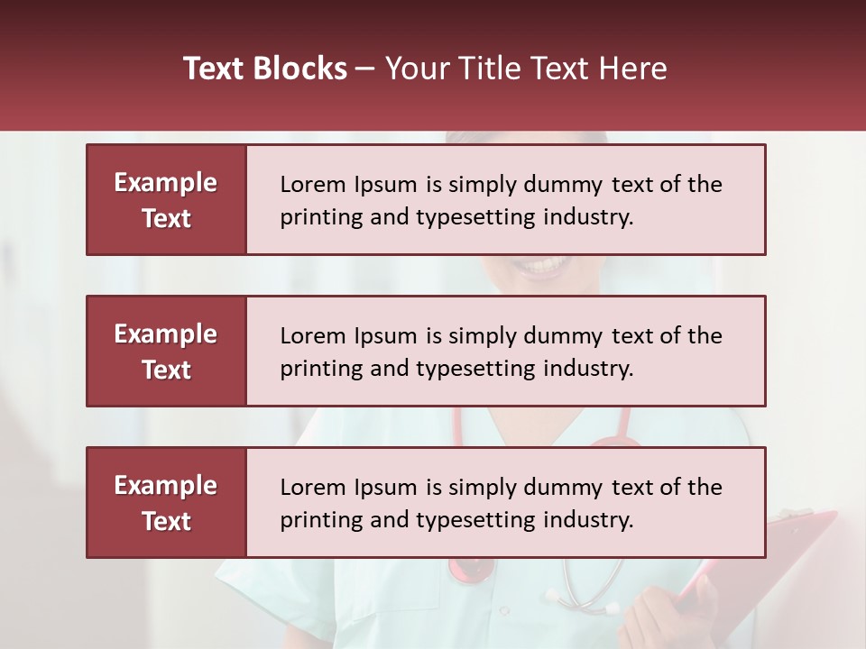 A Woman In Scrubs Is Holding A Clipboard PowerPoint Template