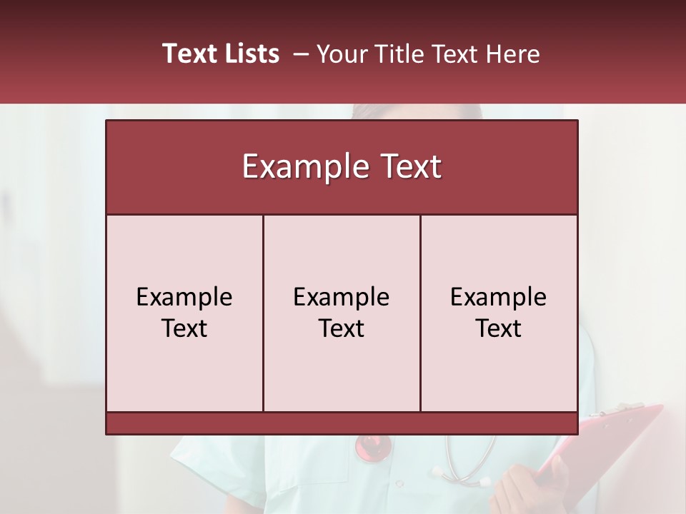 A Woman In Scrubs Is Holding A Clipboard PowerPoint Template