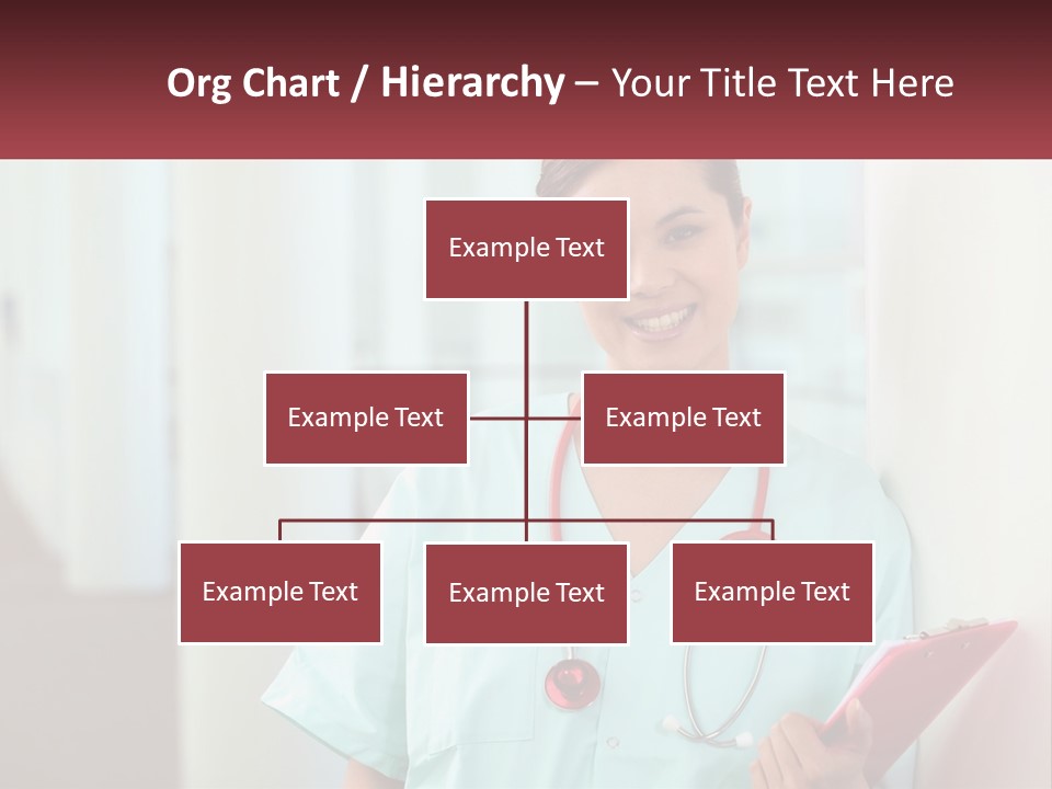 A Woman In Scrubs Is Holding A Clipboard PowerPoint Template